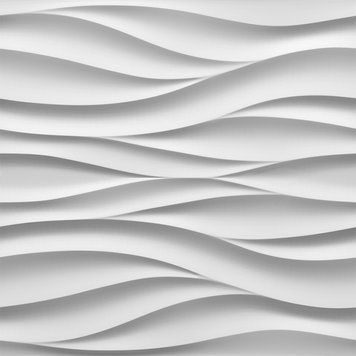 Декоративна гіпсова 3D панель CASCADE 500&times;500, крупний план хвилястого рельєфу з плавними широкими хвилями. 3d панели гипсовые BeautyWalls.