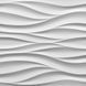 Декоративна гіпсова 3D панель CASCADE 500&times;500, крупний план хвилястого рельєфу з плавними широкими хвилями. 3d панели гипсовые BeautyWalls.